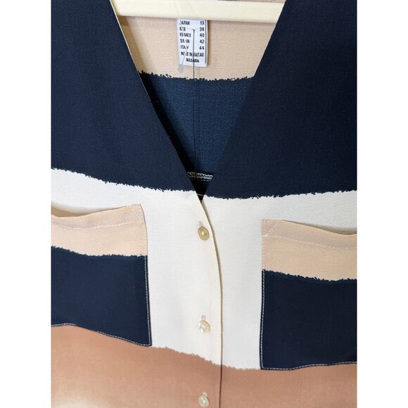 Joseph Ribkoff Striped Button-Front Blouse, Size 10, NWT - Picture 3 of 8